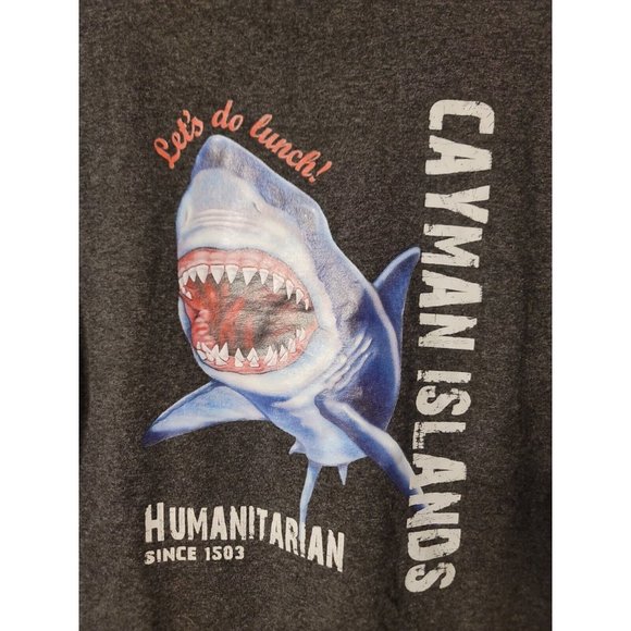 Cayman Treasures Gray Short Sleeve T Shirt Graphic Shark Size L - Picture 4 of 5